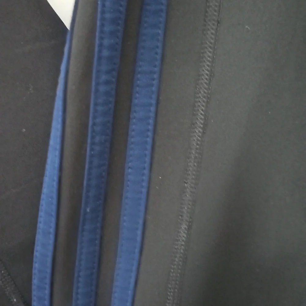 Adidas Climalite 3 Stripe Full Length Legging Black/Blue Size S